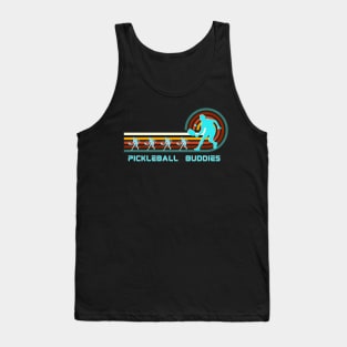 Pickleball buddies, retro sunset pickleball player friends group team Tank Top